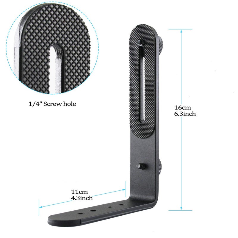 EXMAXÂ® Metal Aluminum Alloy L-Shape Camera Flash Bracket Flashlight Camera Holder Mount Quick Flip DSLR SLR - Image 5